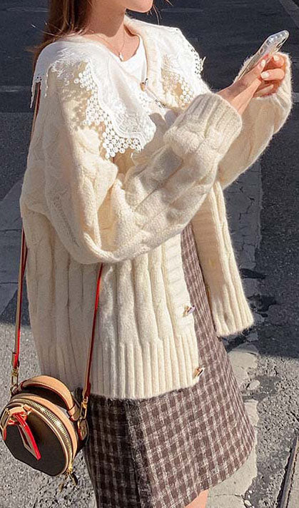 Lace Splicing Sweater