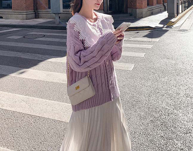 Lace Splicing Sweater