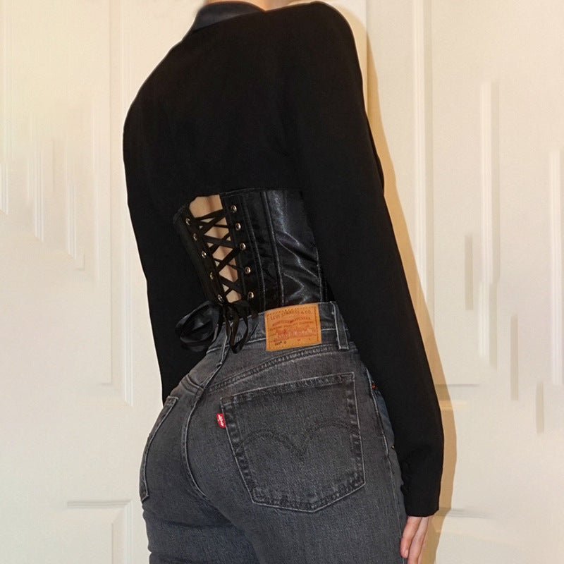 Lace Up V Neck Corset