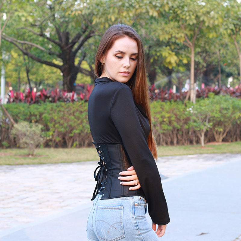 Lace Up V Neck Corset