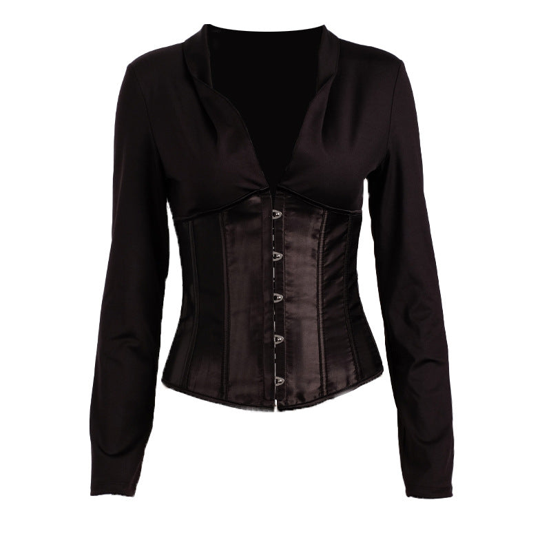Lace Up V Neck Corset