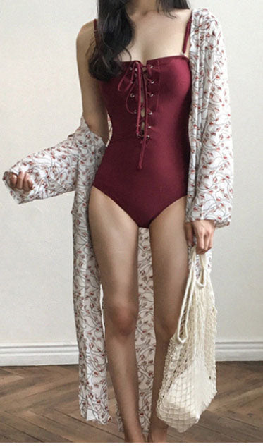 Lace Up Swimsuit