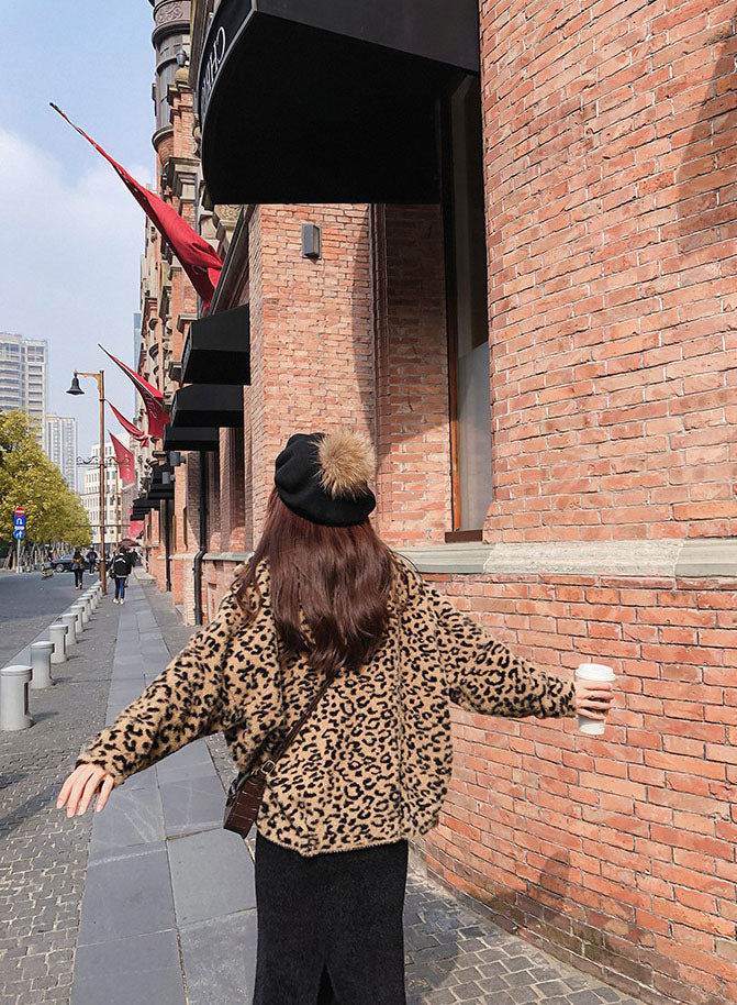 Leopard Knit Coat