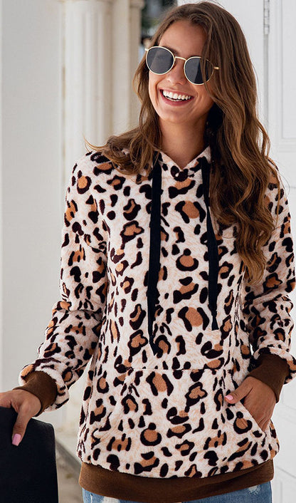 Leopard Print Hooded Sweashirt