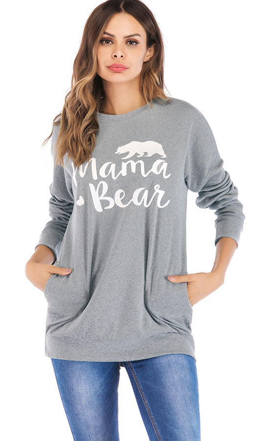 Letter Print Long Sleeve Top