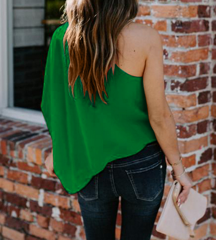 One Shoudler Chiffon Top