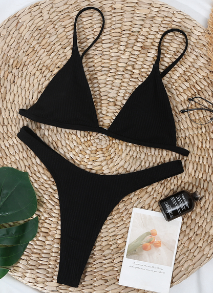 Solid Color Bikini Set