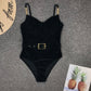 Metal Chain Shoulder Strap Swimsuit