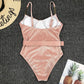 Metal Chain Shoulder Strap Swimsuit