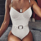 Metal Chain Shoulder Strap Swimsuit