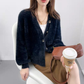 V-neck knitted cardigan