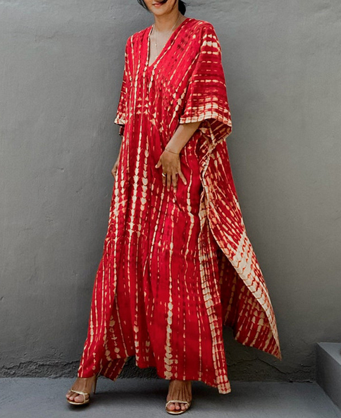Colorful Slit Cover Up