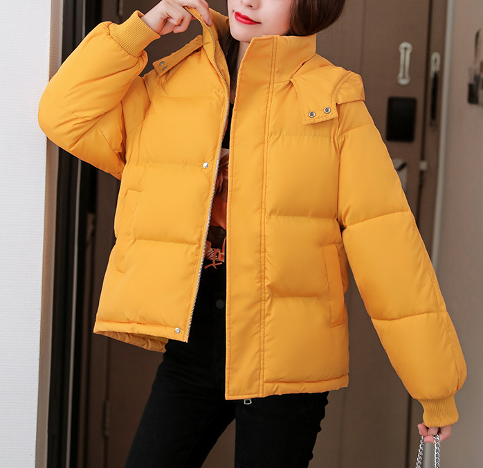 Hooded casual down cotton jacket