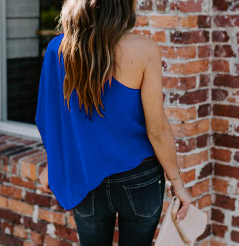 One Shoudler Chiffon Top
