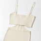 Deep V Neck Hollow Out Bodycon Dress