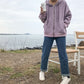 Front Zipper Hooded Sweatshirt Coat