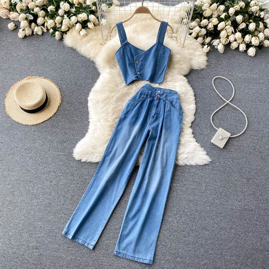 Denim Two Pieces Set