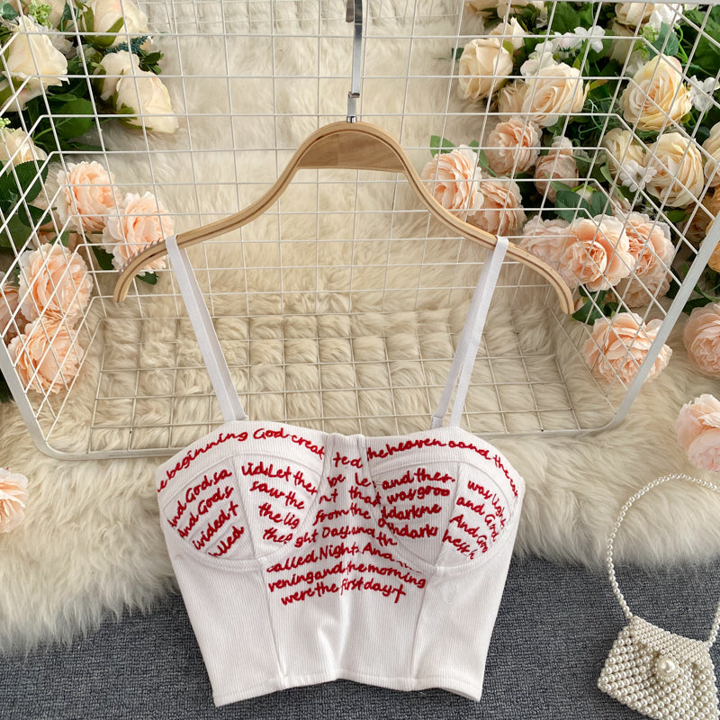 Letters Embroidery Camisole