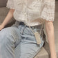 V Neck Folded Chiffon Top