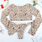 Leopard Print Long Sleeve Bikini Set