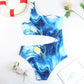 One Shoulder Blue Bikini Set