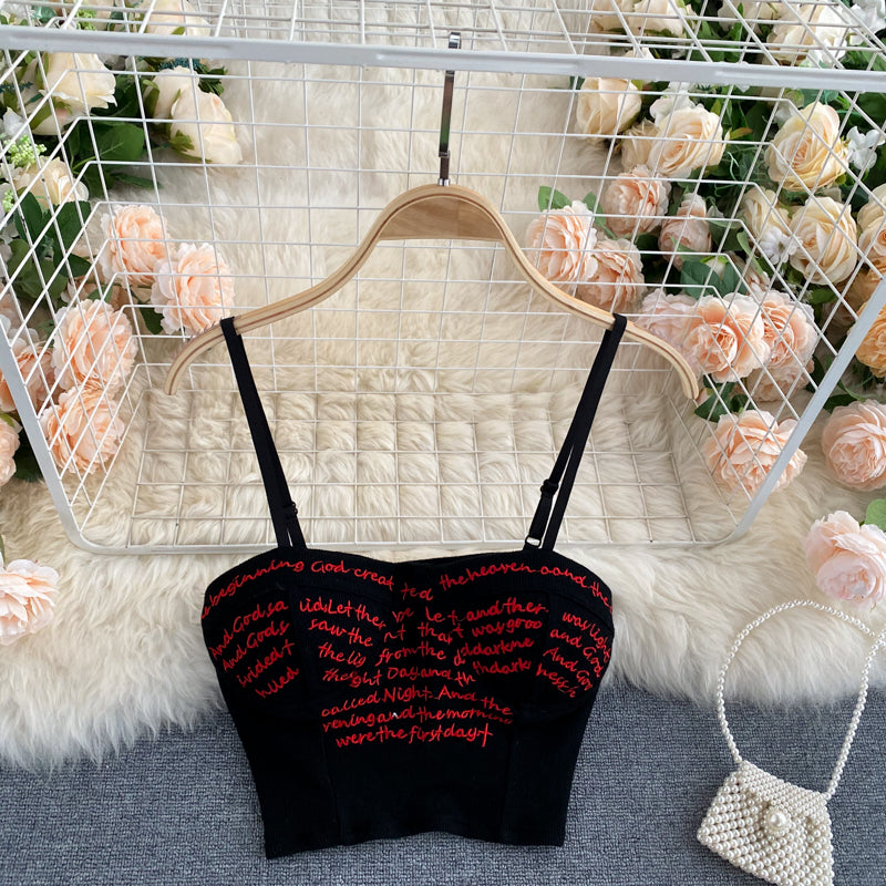 Letters Embroidery Camisole