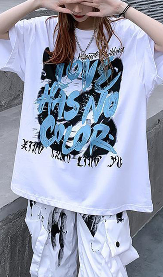 Casual Letters Print  T Shirt