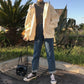 Front Zipper Hooded Sweatshirt Coat