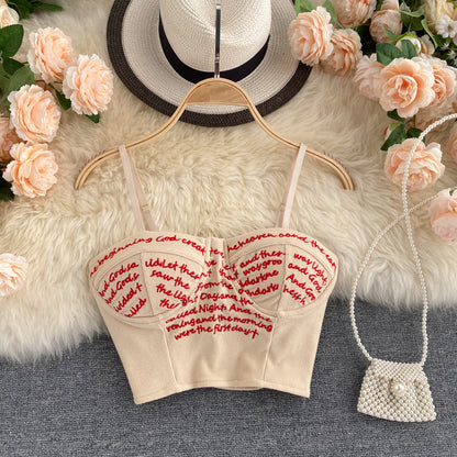 Letters Embroidery Camisole