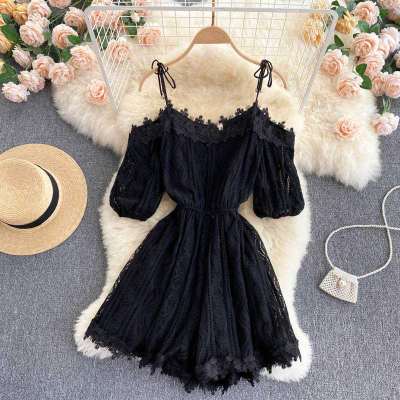 Off The Shoulder Lace Romper