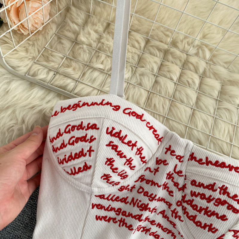 Letters Embroidery Camisole