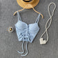 Solid Color Drawstring Camisole