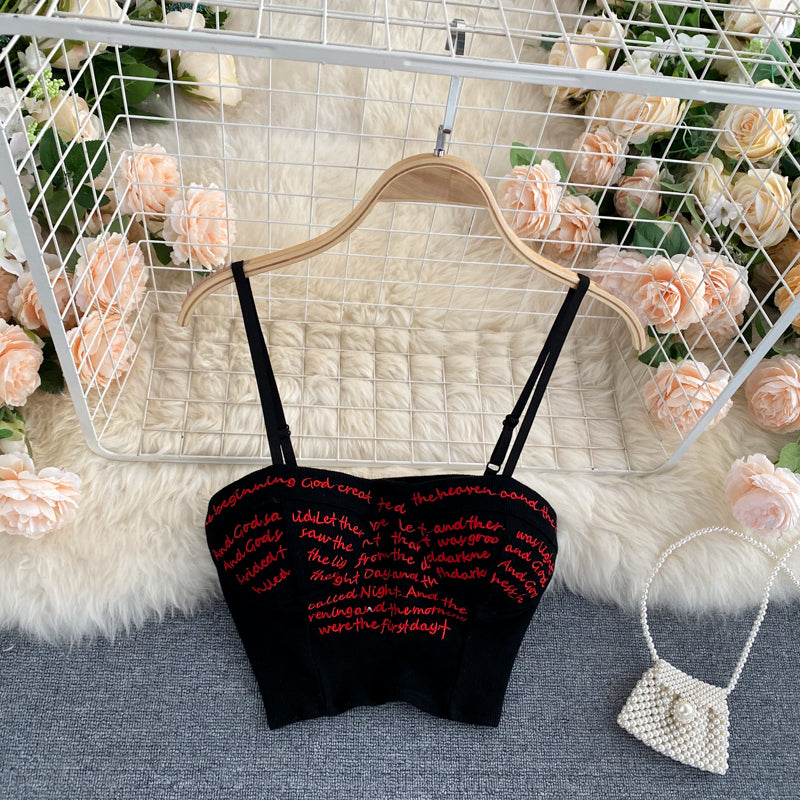 Letters Embroidery Camisole