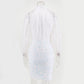 White Sequins Bodycon Dress