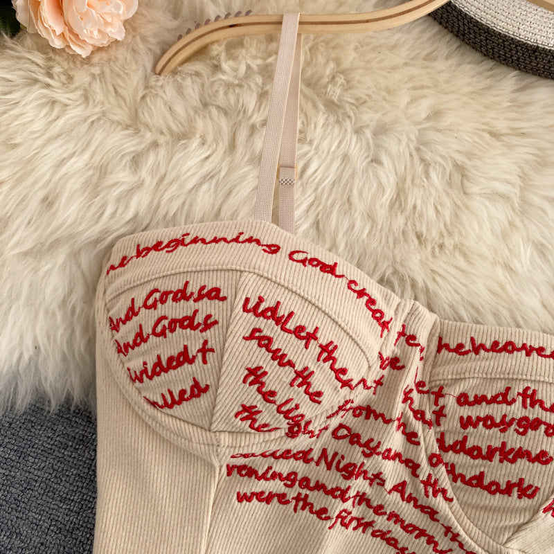 Letters Embroidery Camisole