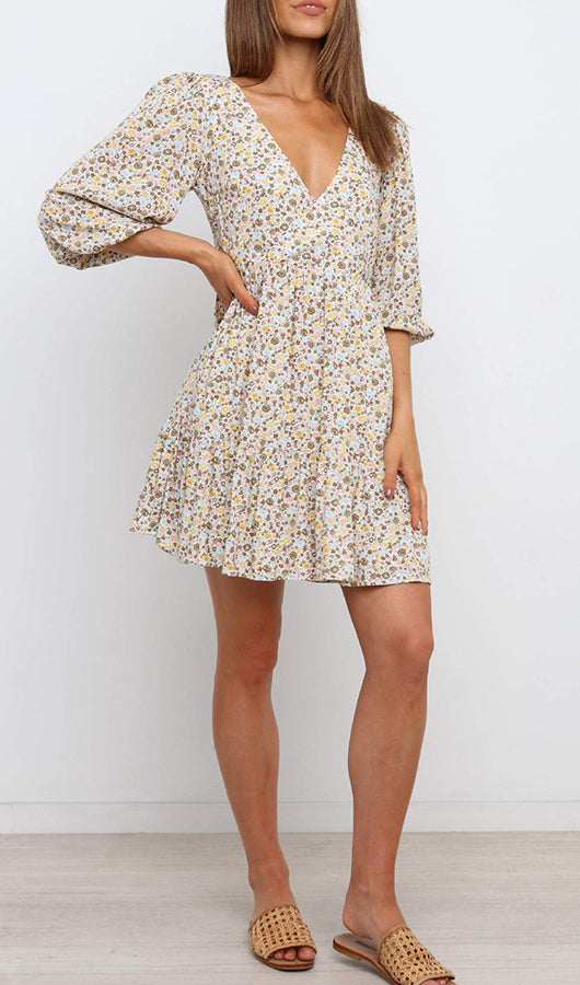 Floral Half Sleeve Dress