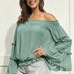 Pagoda Sleeve Off The Shoulder Chiffon Top