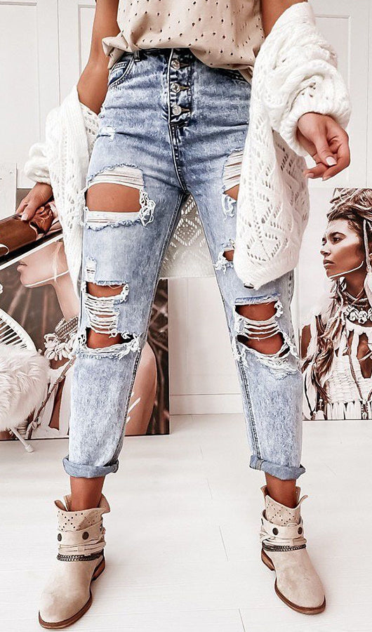 Casual Holes Jeans