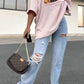 High Waist Hole Jeans