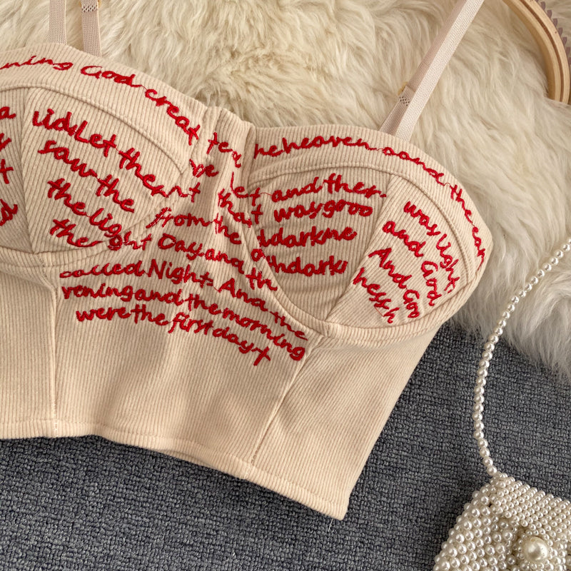 Letters Embroidery Camisole