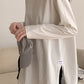 Crew neck slit long sleeve T-shirt