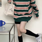 Striped casual round neck T-shirt top