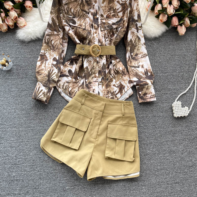 Casual Shirt And Shorts Two Pieces Set