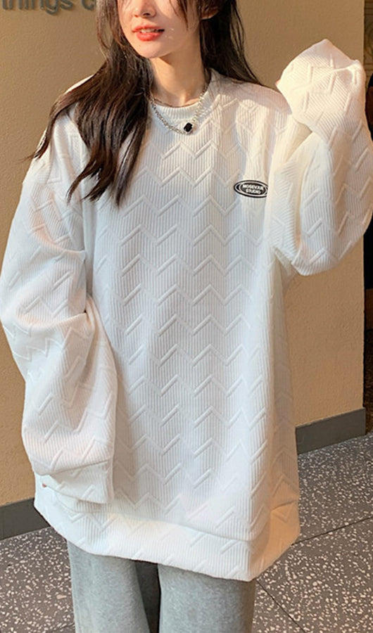Casual round neck loose top