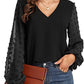 Chiffon V Neck Top