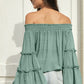 Pagoda Sleeve Off The Shoulder Chiffon Top
