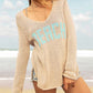 Knit V Neck Cover Up