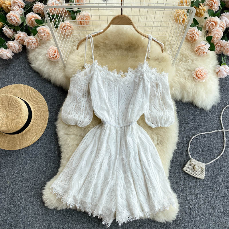 Off The Shoulder Lace Romper