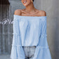 Pagoda Sleeve Off The Shoulder Chiffon Top