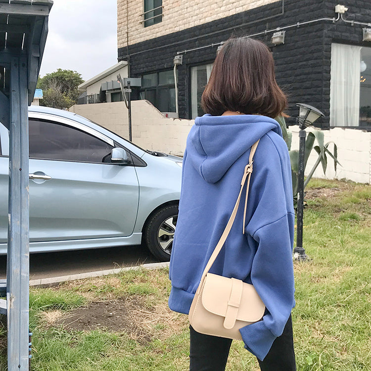 Front Zipper Hooded Sweatshirt Coat